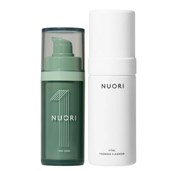 NUORI  The One Kit 30ml - pianka Vital Foaming Cleanser 100ml +  cudowny krem z kwasem hialuronowym,  wit.C, niacinamidem i bakuchiolem 