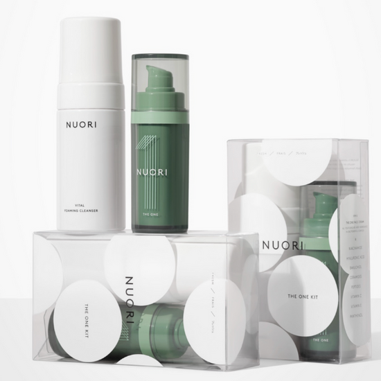 NUORI  The One Kit 30ml - pianka Vital Foaming Cleanser 100ml +  cudowny krem z kwasem hialuronowym,  wit.C, niacinamidem i bakuchiolem 