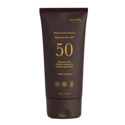 WOODS Body Sun Lotion SPF50 150 ml-  wodoodporny, wegański krem ochronny do ciała z filtrem SPF 50