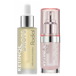 RODIAL ZESTAW Retinol Drops 31ml + RODIAL RETINOL EYE SERUM 15 ML-  kuracja z 10% retinolem + przeciwzmarszczkowe serum pod oczy z retinolem