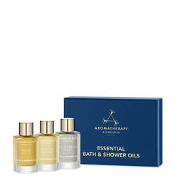 AROMATHERAPY ASSOCIATES Essential Bath & Shower Oils 3x9ml- Zestaw olejków eterycznych do kąpieli i pod prysznic (Deep Relax, De-Stress Mind, Revive Morning)
