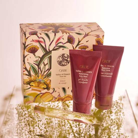 ORIBE Valley of Flowers Travel Set - cudowny zestaw: perfumy 10ml,  balsam do ciała 50ml, żel pod prysznic 50ml