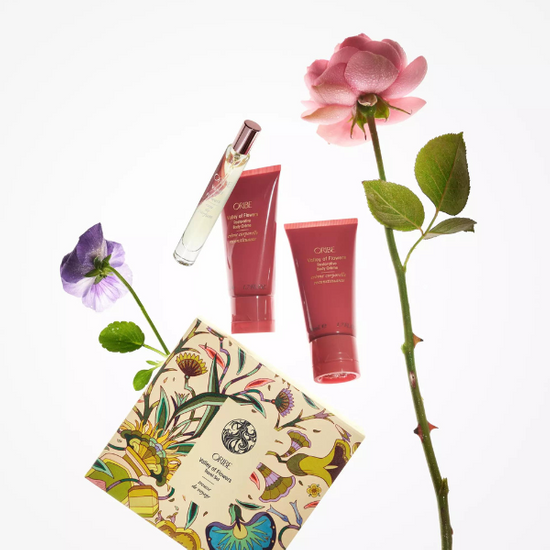 ORIBE Valley of Flowers Travel Set - cudowny zestaw: perfumy 10ml,  balsam do ciała 50ml, żel pod prysznic 50ml